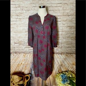 Boden grey floral empire dress